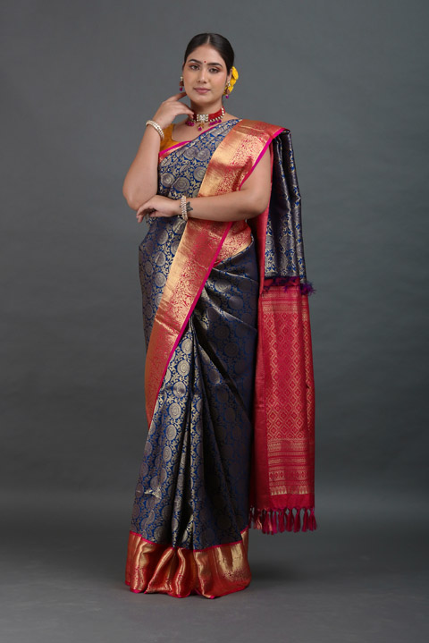 Blue Kanjeevaram Saree